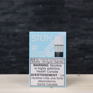STLTH Frost e cigarette pod at Twisted Sisters Vape Shop contains nicotine which is highly addictive