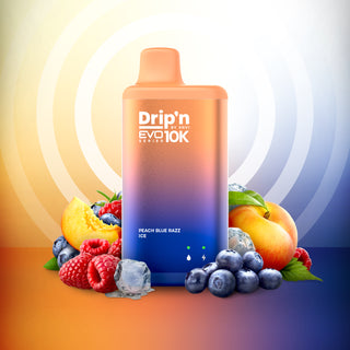 Buy peach-blue-razz-ice Drip&#39;n EVO By Envi 10K Puff - 25 Flavours