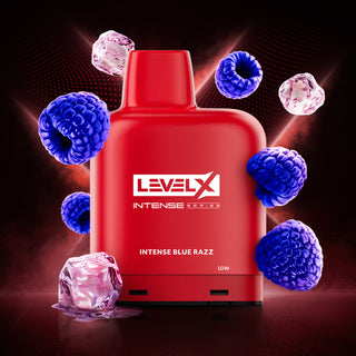Buy intense-blue-razz-iced Level X Intense Series 7000 Puff Pre-Filled Pod- by Level X - 10 FLAVOURS