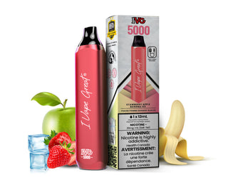 Buy strawberry-apple-banana IVG &quot;I Vape Great&quot; 5000 puff disposable e cigarette - 8 Flavors
