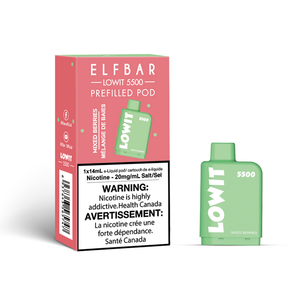 Lowit 5500 puff Pre-Filled Pod- by Elfbar - 13 FLAVOURS