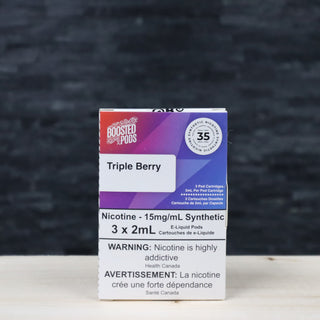 Boosted e cigarette Triple Berry is STLTH Compatible packaing at vape store near you