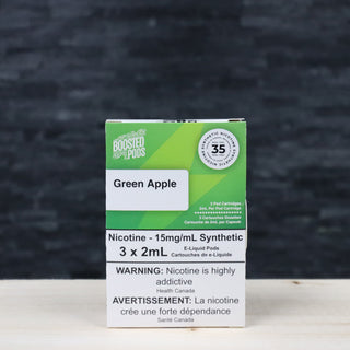 Boosted e cigarette Green Apple contains synthetic nictoine is STLTH Compatible - Twisted Sisters Vape Shop