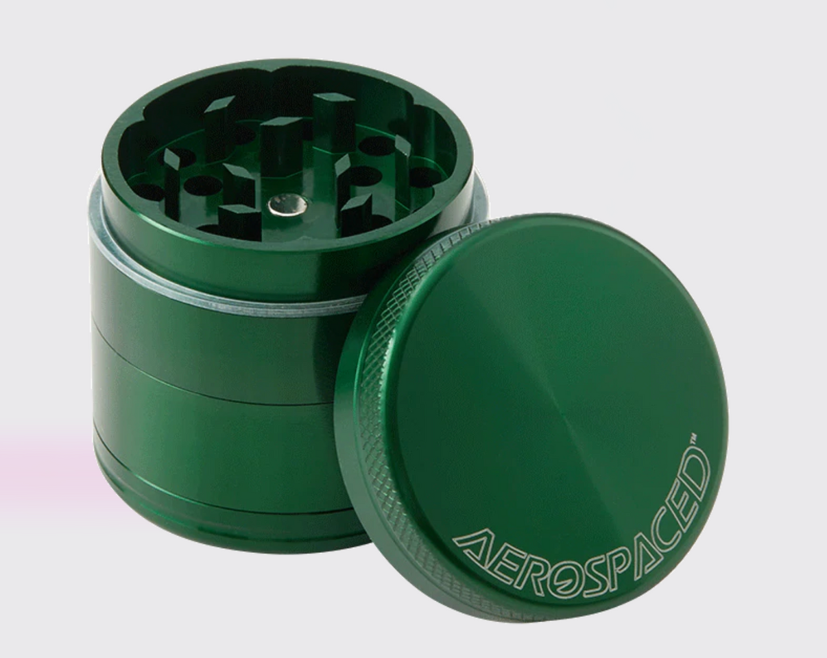 AEROSPACED 4 Piece Metal Grinder (Various Sizes) by HIGHER STANDARDS - Twisted Sisters Vape Shop