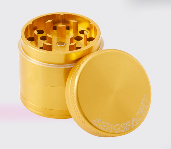 AEROSPACED 4 Piece Metal Grinder (Various Sizes) by HIGHER STANDARDS - Twisted Sisters Vape Shop