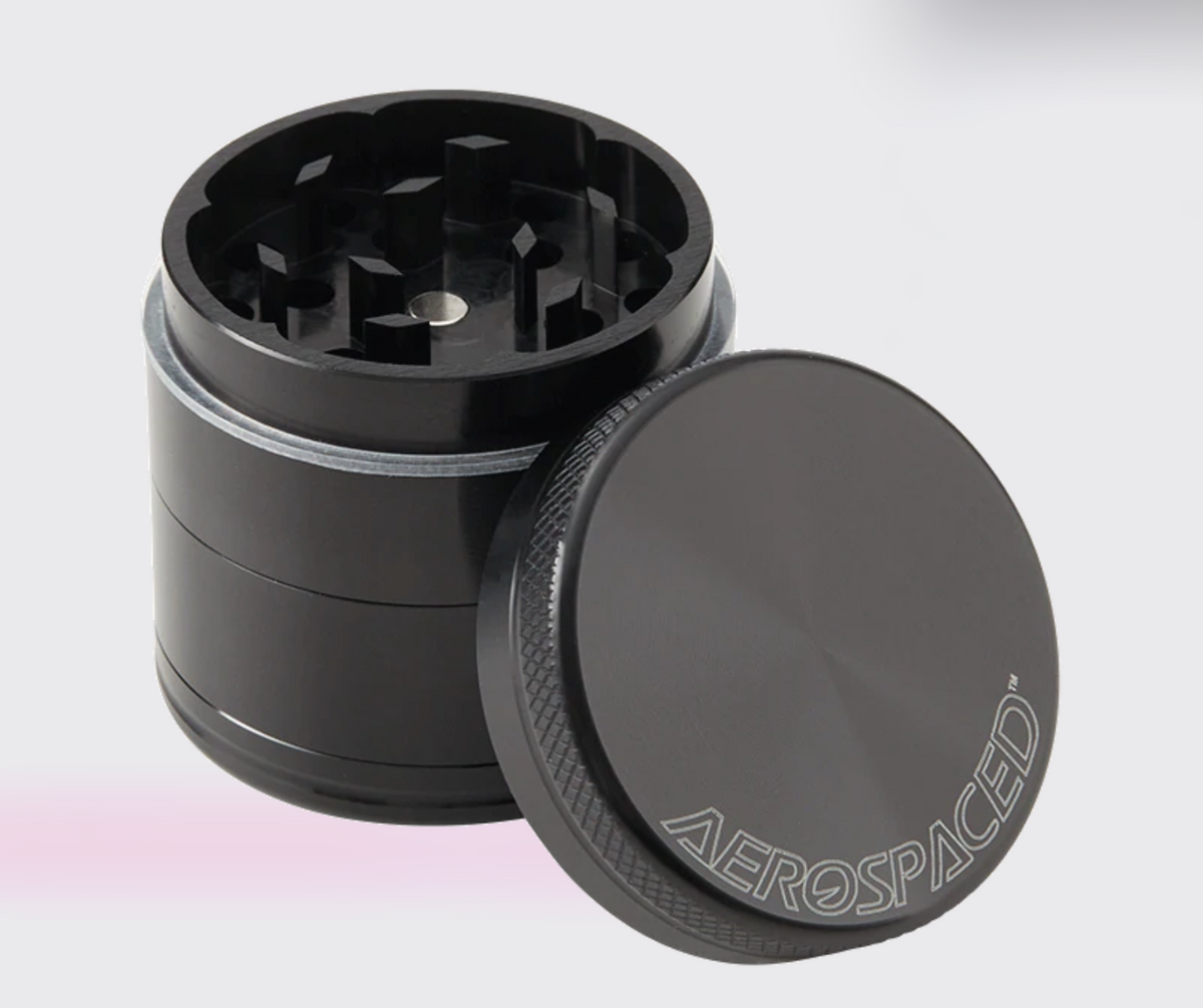 AEROSPACED 4 Piece Metal Grinder (Various Sizes) by HIGHER STANDARDS - Twisted Sisters Vape Shop